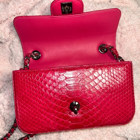 CHANEL Fuchsia Pink Python Mini Bag - Picture 11 of 13